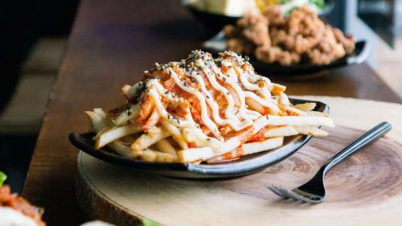 rice burger kimchi fries